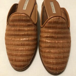 Blank Canvas Woven Mule Flats